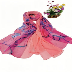 Silk Ladies Sun Protection Shawl Warm Printed Scarf