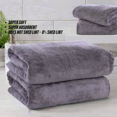 2pcs Bath Towel Set Coral Velvet Highly Absorbent Towels Solid Bath Sheet
