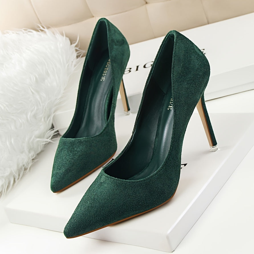 High Stiletto Heel Pointed Toe Slip On Pumps Sexy Party Heels
