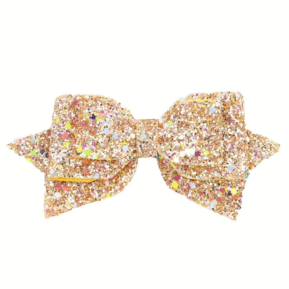 6pcs Glitter Bow Hair Clips for Baby Girls