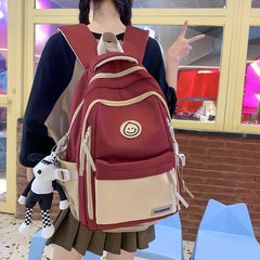 Large Capacity Schoolbag For High School Students With Bag Charm