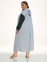 Snowflake Slogan Print Hooded Sleep Dress
