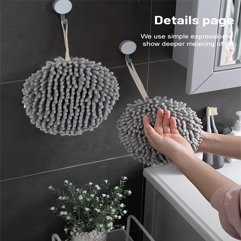 Thick Quick-dry Towel Ball for Bathroom with Hanging Loop