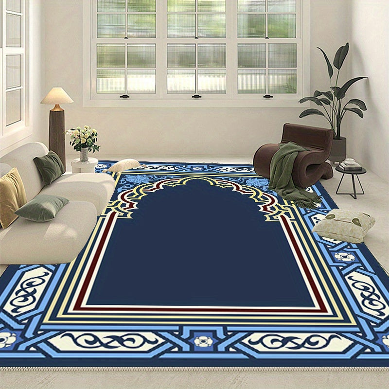 Large Vintage Floral Prayer Rug Non-Slip Mat