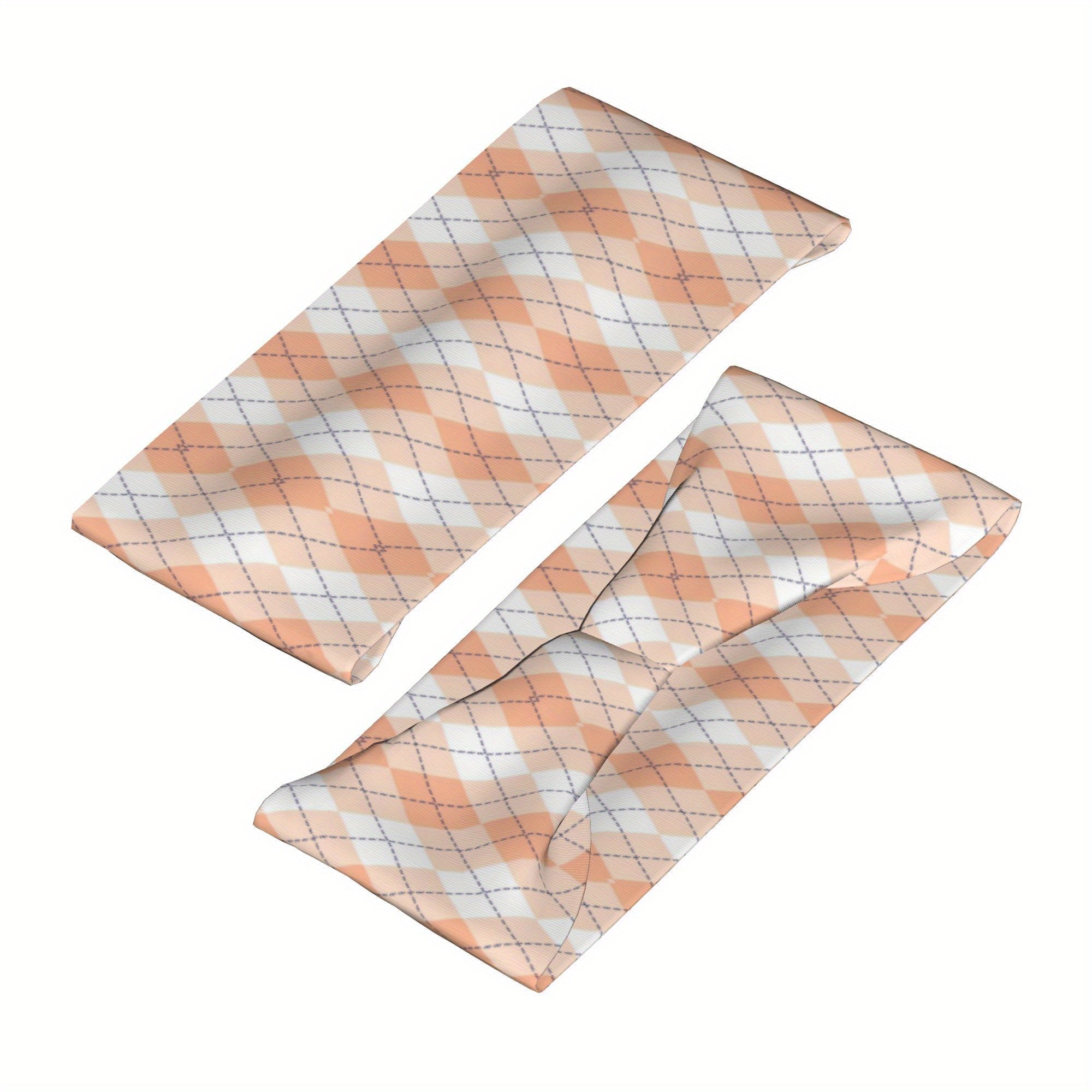 Vintage Plaid Headband Soft Pink Grid Pattern Hairband