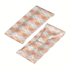 Vintage Plaid Headband Soft Pink Grid Pattern Hairband