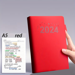 200 Pages Year Notebook With Pen Soft Leather Cover Waterproof Notepad