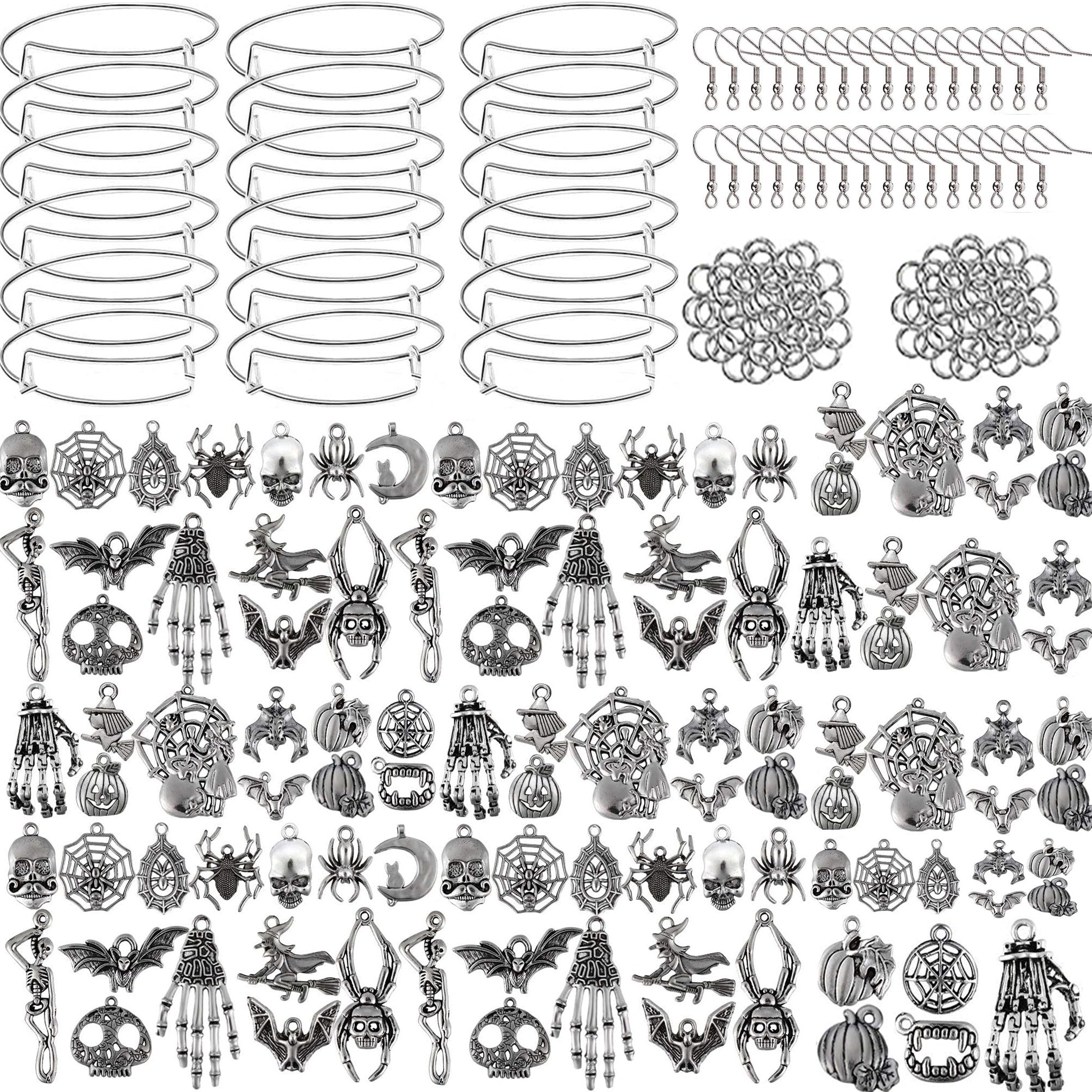 110pcs Halloween Charms Pendant DIY Set With Adjustable Bracelet