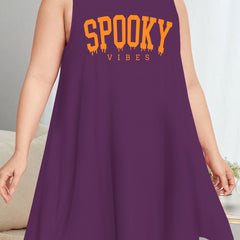 Casual Nightdress Women's Plus Letter Print Sleep Dress