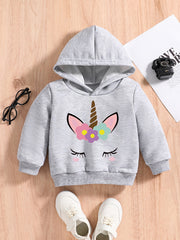 Baby Unicorn Cartoon Graphic Sweatshirt Kids Spring And Autumn Hoodie