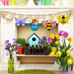 Insect Wooden Crafts Kids Set with 30pcs Blocks 12 Watercolor Pens 30 Ropes