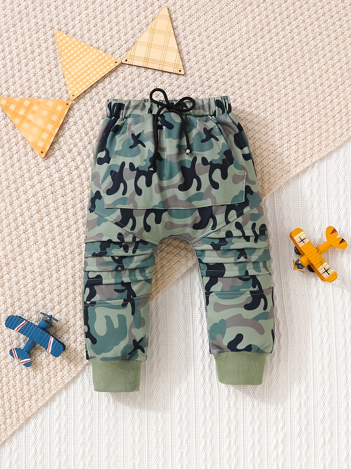 Baby Boy's Comfy Drawstring Pants Elastic Waist Trousers