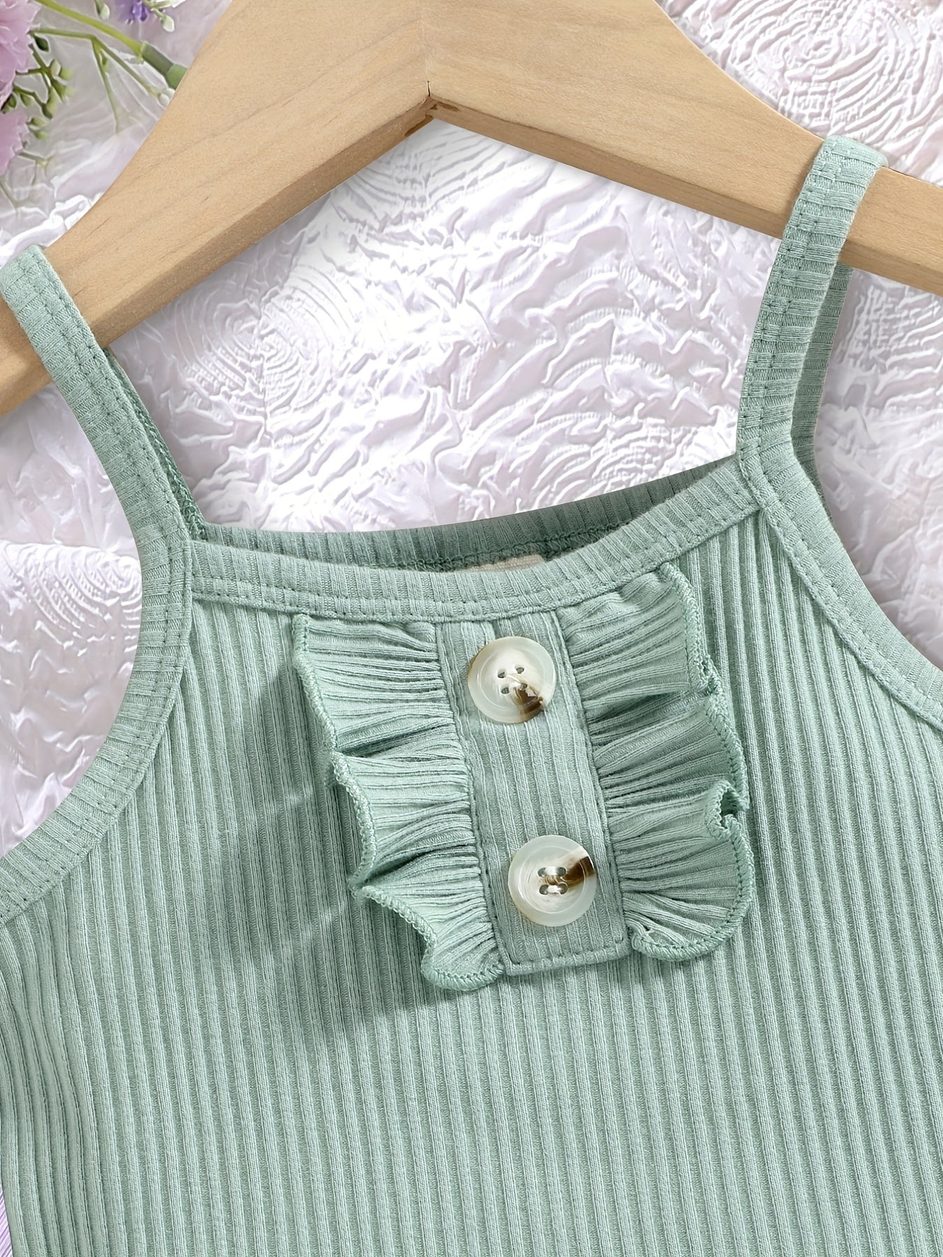 Girl's Ribbed Cami Top and Butterfly Print Shorts Set