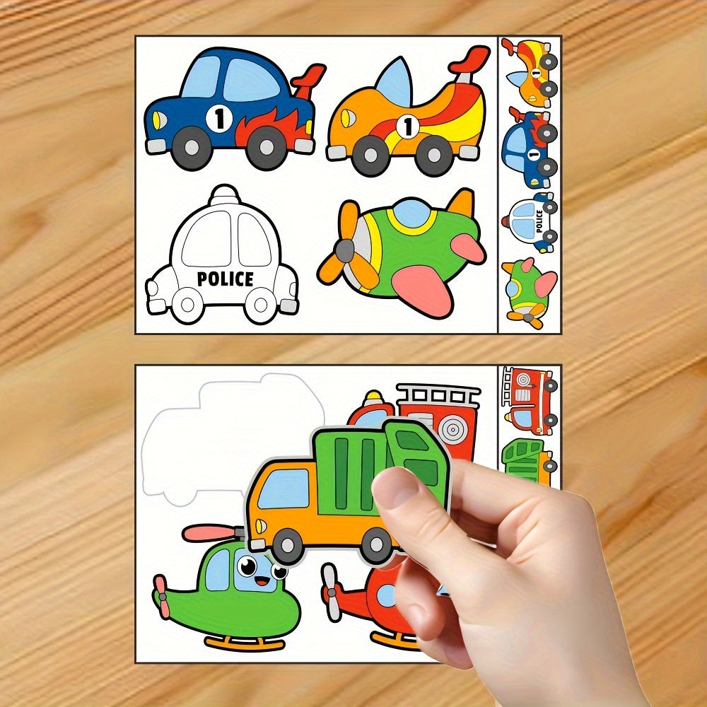 5pcs Colorful Doodle Cartoon Stickers, Imagination-Boost