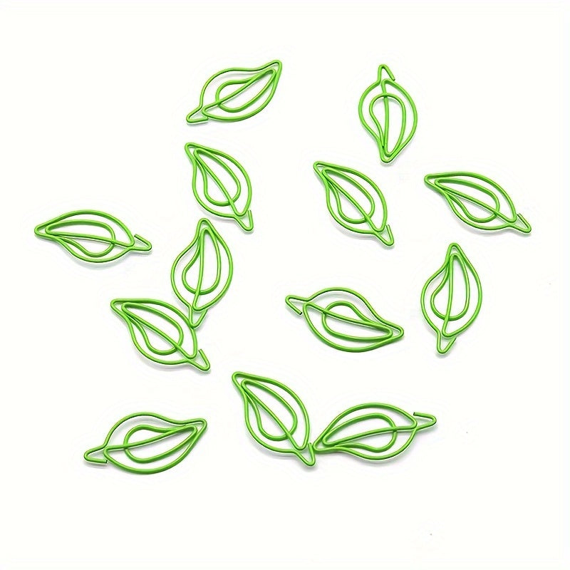 5pcs Leaf Style Paper Clip Bookmark Small Paper Clip