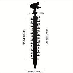 Metal Snowmobile Snow Gauge Garden Stake Christmas Decor