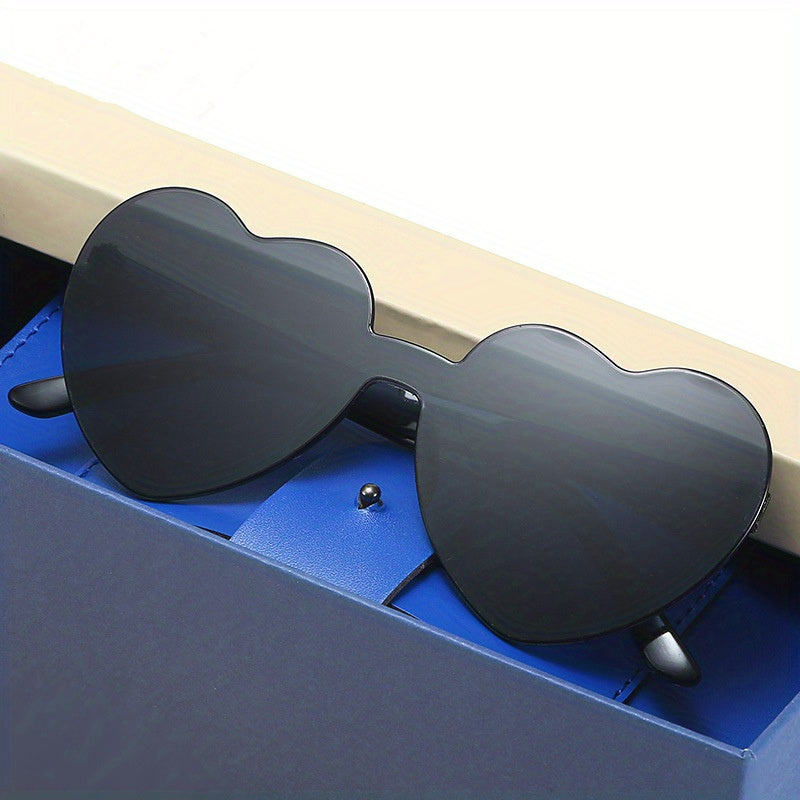 Heart One piece Sunglasses For Women Men Gradient Jelly UV400