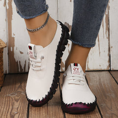 Women's Lace up Comfort Mules Sneakers Lightweight Slip on Flat Walking Shoes