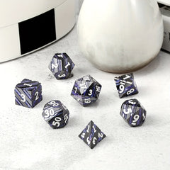 7-Piece Sparkling Metal Dice Set for Board Games