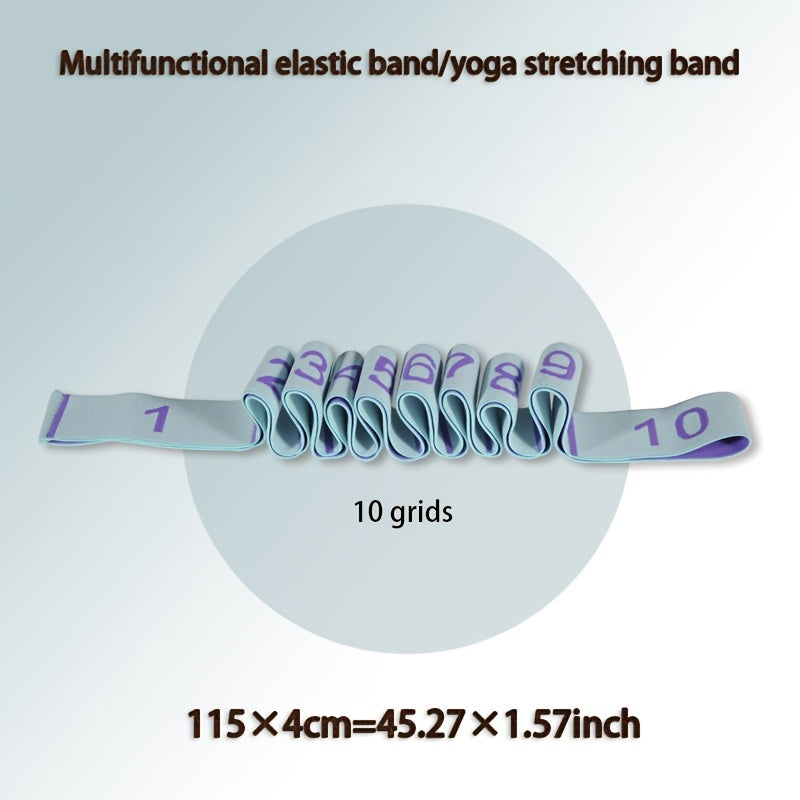 Yoga Stretching Band with 10 Hoops Elastic Resistance Band