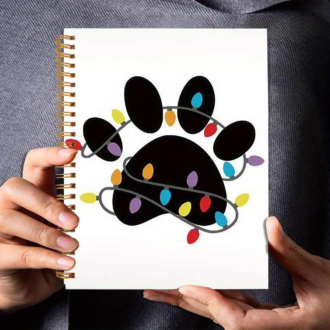 Charming Dog Paw Print Notebook - Perfect for Christmas