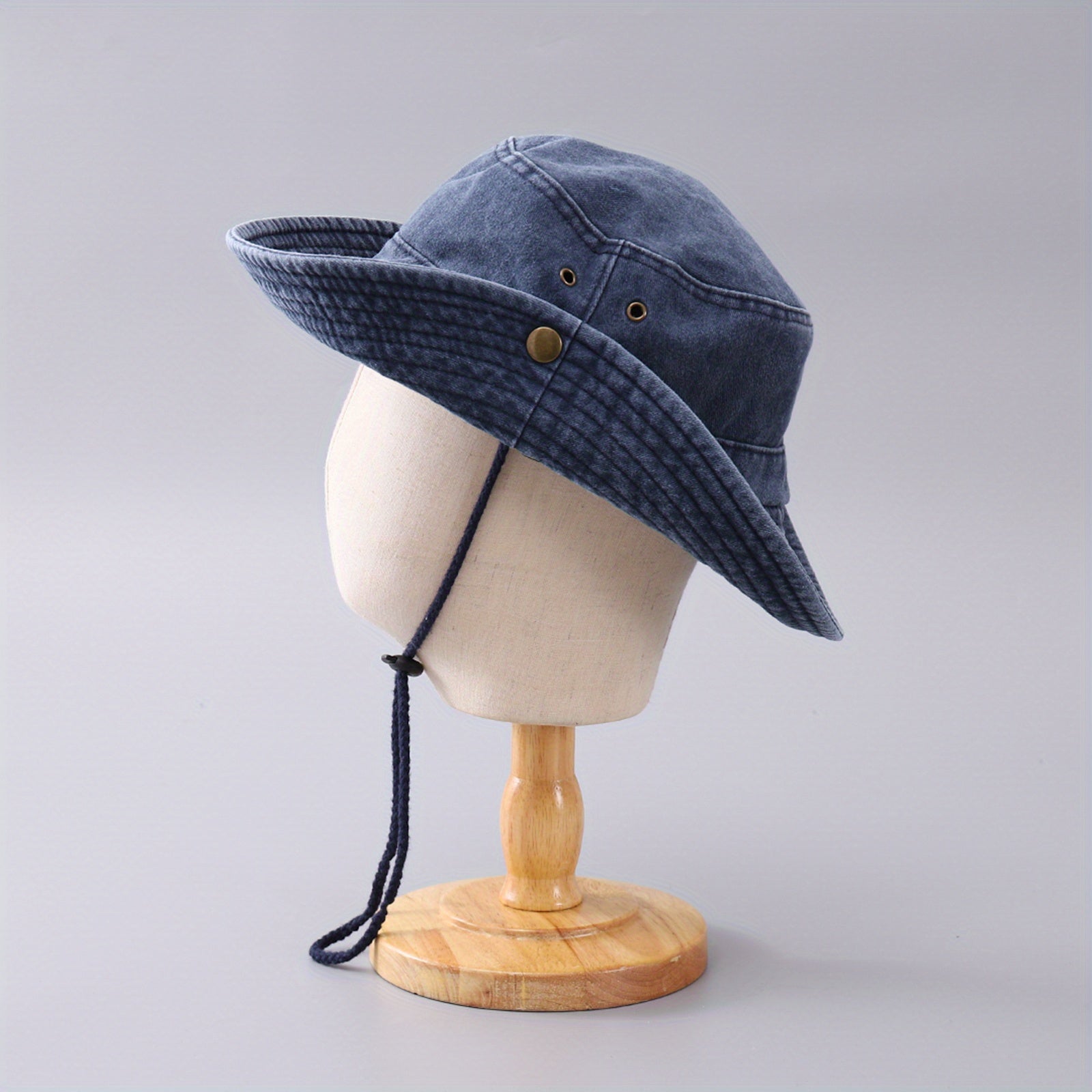 Cowboy Bucket Hat Button Style Double-sided Wear Mountaineering Cycling Hat