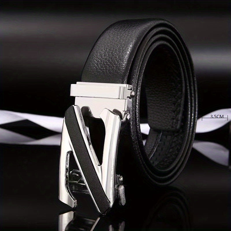 Men's Automatic Buckle Leather Casual Pants Belt