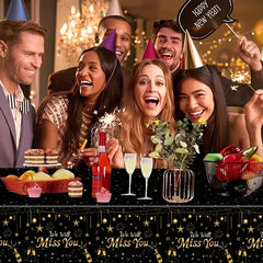 Happy Year Tablecloth Waterproof Party Table Decor