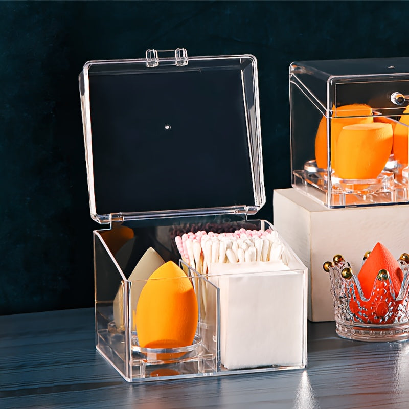 Cotton Swab Storage Box with Cover Makeup Organizer
