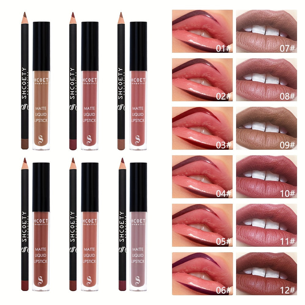Waterproof Lip Liner Pen & Gloss Set