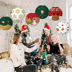 1pc Christmas Paper Lantern DIY Party Decoration Supplies Portable Lantern