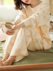 Tie Dye Pajama Set Long Sleeve Top & Pants Women's Sleepwear