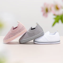 Breathable Slip On Woven Shoes For Baby Girls Lightweight Non slip Shoes
