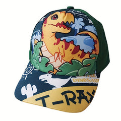 Adjustable Summer Casual Mens Peaked Cap with Dinosaur Images
