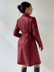 Solid Lapel Jacket Casual Open Front Long Sleeve Outerwear