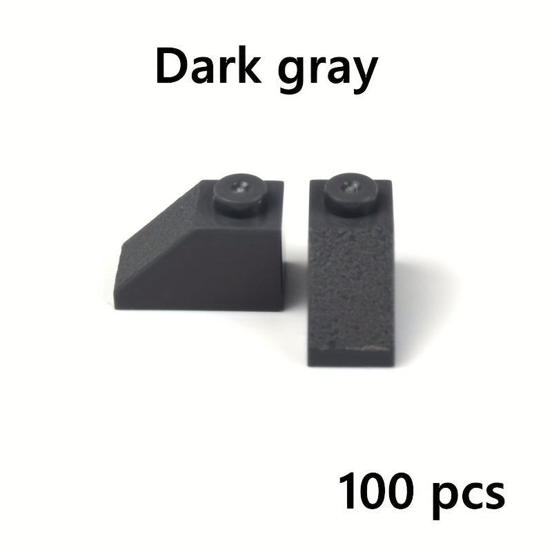 100pcs 2x1 Sloped Roof 45 Building Blocks Compatible with 3040 Bricks
