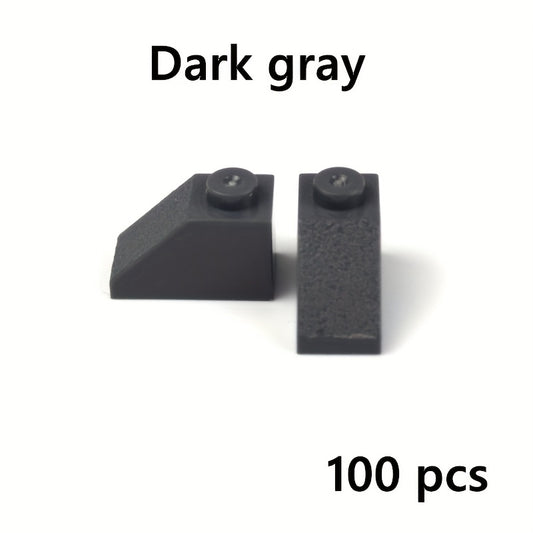 100pcs 2x1 Sloped Roof 45 Building Blocks Compatible with 3040 Bricks