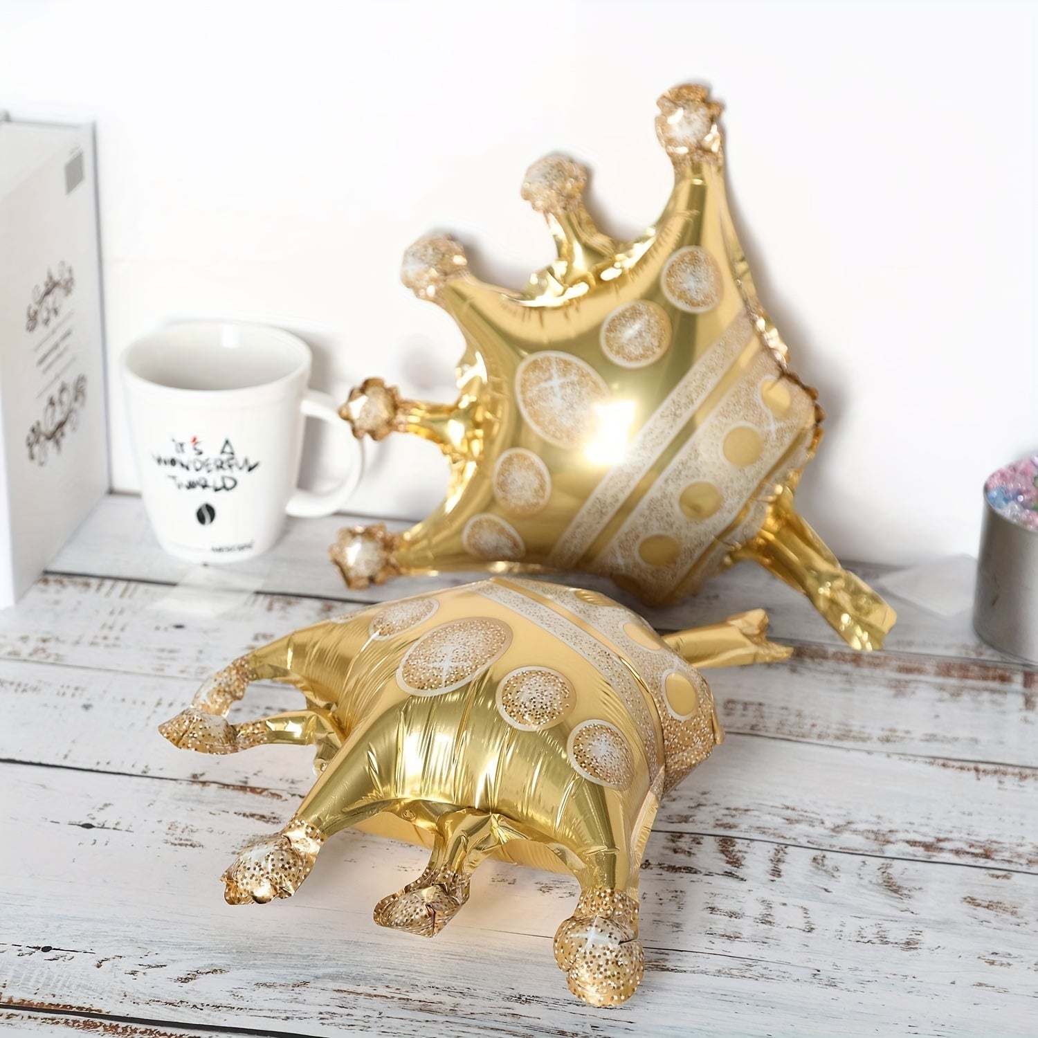 6Pcs Golden Crown Foil Balloons Birthday Party&Wedding Supplies