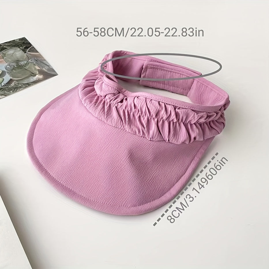 Crinkle Visor Hat Women UV Protection Beach Cap Adjustable Sports Sun Hat