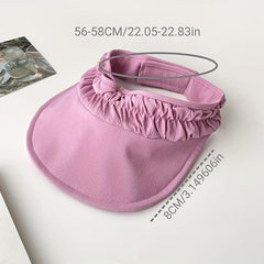Crinkle Visor Hat Women UV Protection Beach Cap Adjustable Sports Sun Hat