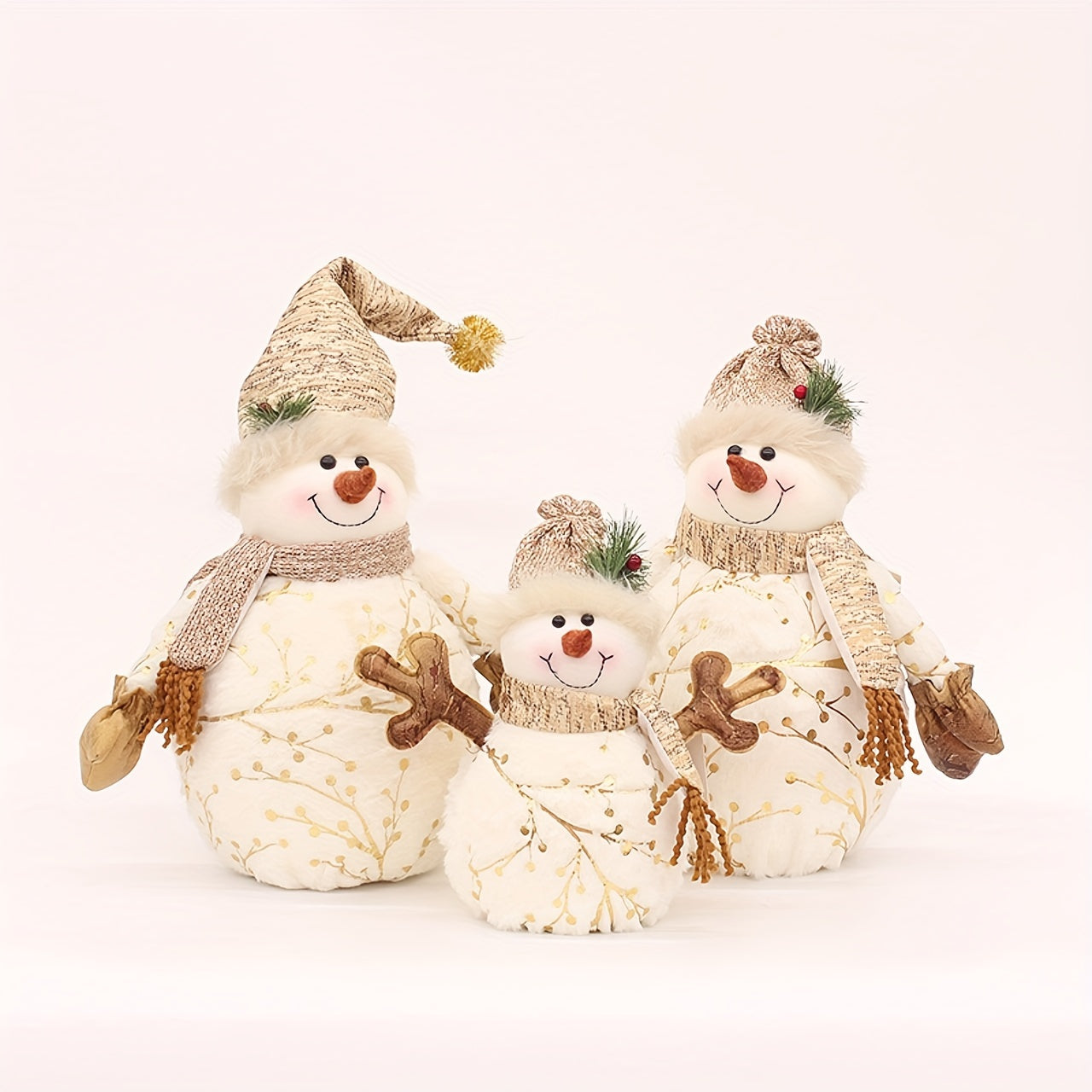 Snowman Doll Ornament Plush Pointed Hat Christmas Tree Decoration