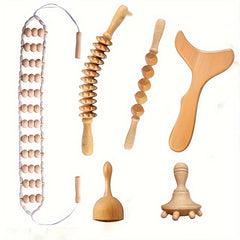 6pcs Wooden Massage Tools Kit for Body Shaping