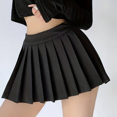 Elastic Waist Pleated Skirts for Tennis Golf Sports Short Skirts