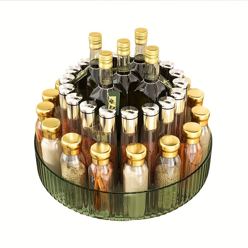 Rotating Seasoning Rack Bathroom Storage Light Fruit Plate Cosmetic Makeup