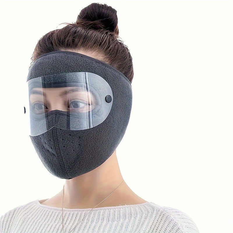 Unisex Full Face Mask with Eyewear Winter Warm Fleece Face Cover