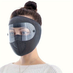 Unisex Full Face Mask with Eyewear Winter Warm Fleece Face Cover