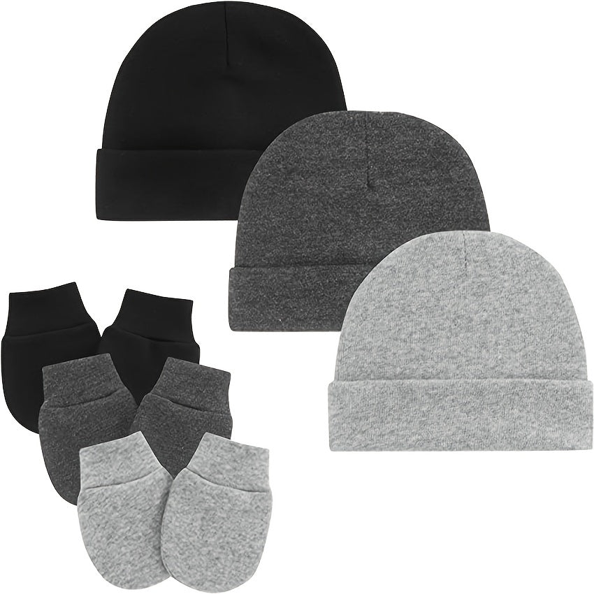 Cute Newborn Baby Beanie & Mittens Set