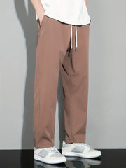 Men's Drawstring Straight Leg Pants Loose Trousers