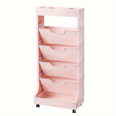 1pc Movable Oblique Plug in Bookshelf Desk Storage Shelf