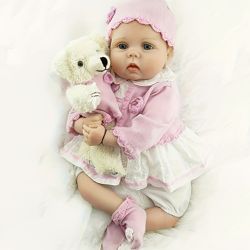 22" 55cm Reborn Baby Girl Doll Soft Silicone Vinyl Reborn Baby Doll Toy